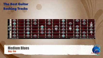 Medium Blues Cm Guitar Backing Track with scale map _ Chart