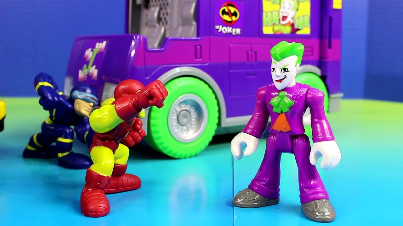 Imaginext Officer Joker Pulls Over Marvel Super Hero Squad Iron Man Cyclops Repulsor Racer