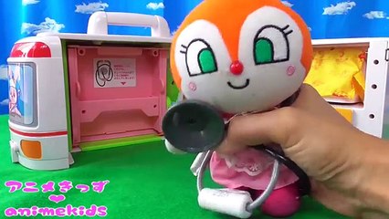 アンパンマン おもちゃ アニメ ドキンちゃん 救急車  ぽぽちゃん おもちゃ アニメ animekids アニメきっず animation Anpanman Toy Popchan ambulance