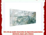 120 x 40 cm cuadro decorativo de impresión panorámica abstracta negro gris y blanco