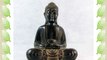 Edèn - Figura de buda meditando de resina talla 23 cm x 15 cmx 35 cm color piedra envejecido