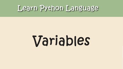 Python Tutorial - Chapter 2. Variables