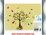 Walplus WS1007 - Adhesivos decorativos para la pared diseño de árbol con animales y mariposas