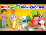 Dora The Explorer meets Cookie Monster Chef and our new Puppy