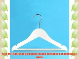 Hangerworld - Perchas De Madera Con Barra Para Pantalones Para Niños Y Bebés Color Blanco 30