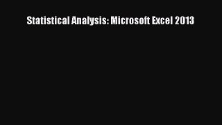 PDF Statistical Analysis: Microsoft Excel 2013 [Read] Online