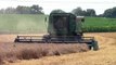 John Deere 9510 Maximizer Combine Harvesting Wheat