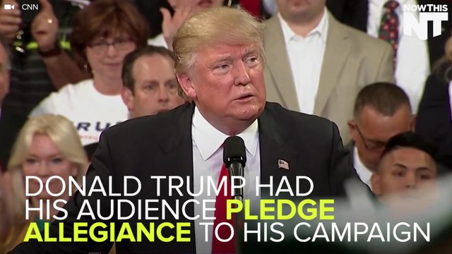 Trump Asks Audience To Raise Their Hands & 'Swear' To Vote For Him