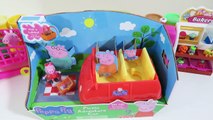 Peppa Gris Piknik Eventyr Bil Playset og Shopkins Leker Desserter Dagligvare Shopping!