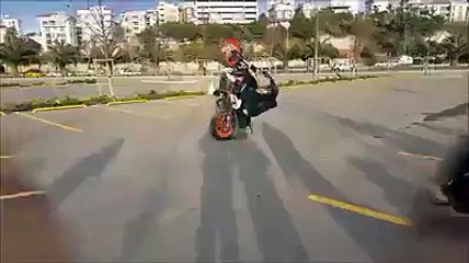 Biker stunts very nice