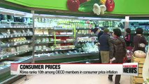 Korea ranks 10th among OECD members in consumer price inflation