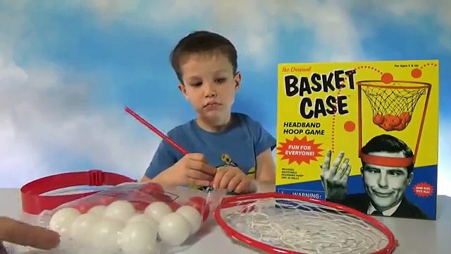 Баскетбол на голове играем шариками распаковка игрушки Basket Case headband hoop game unboxing