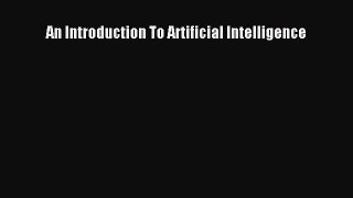 PDF An Introduction To Artificial Intelligence PDF Book Free