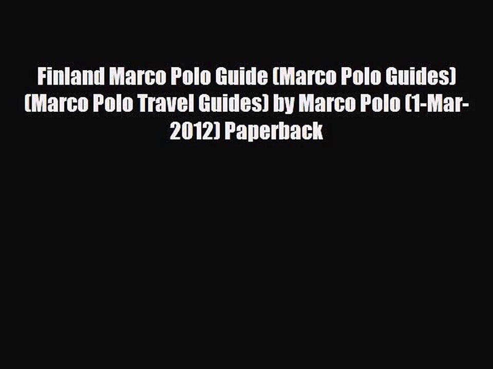 Download Finland Marco Polo Guide (Marco Polo Guides) (Marco Polo Travel Guides) by Marco Polo