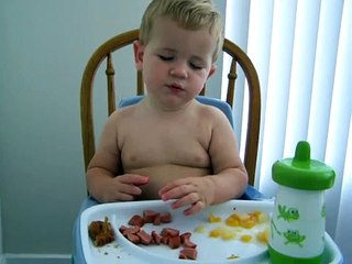 Sleepy Baby Blake Falling asleep while eating Lunch funny