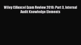 Read Wiley CIAexcel Exam Review 2016: Part 3 Internal Audit Knowledge Elements Ebook Free