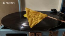 Playing a Vinyl Record Using a Tortilla Chip