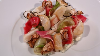 Labyrinthe de radis et sa Saint-Jacques en marinade par Beatriz Gonzalez (#DPDC)