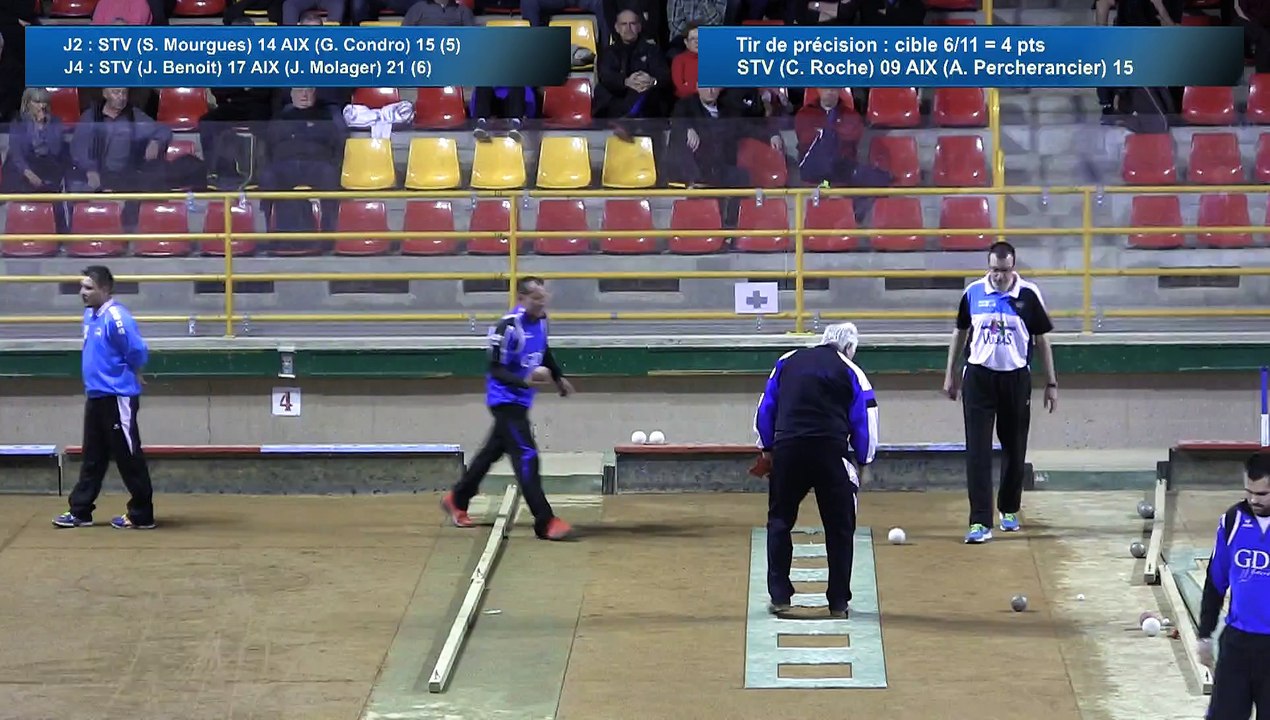 Tir de précision 1, second tour, Club Elite Masculin 1/2 finale, St-Vulbas vs Aix-les-B., Sport Boules, saison 2015-2016