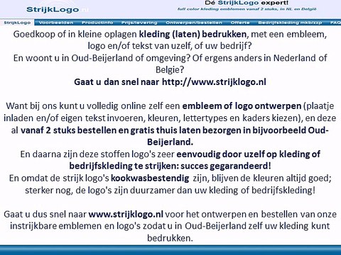 Kleding bedrukken Oud-Beijerland