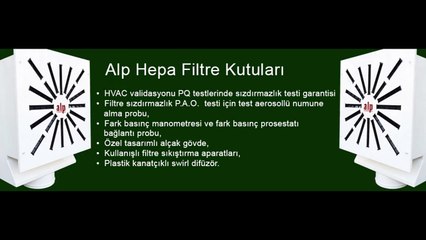 ALP HEPA FİLTRE KUTULARI