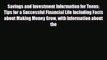 [PDF] Savings and Investment Information for Teens: Tips for a Successful Financial Life Including