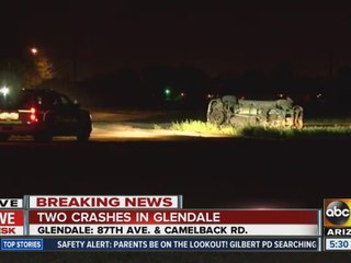 Officials investigating rollover crash in Glendale