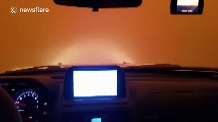 Dust storm in China colours sky orange