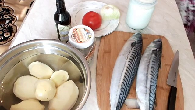 Скумбрия свежемороженая, запеченная в духовке с картошкой рецепт