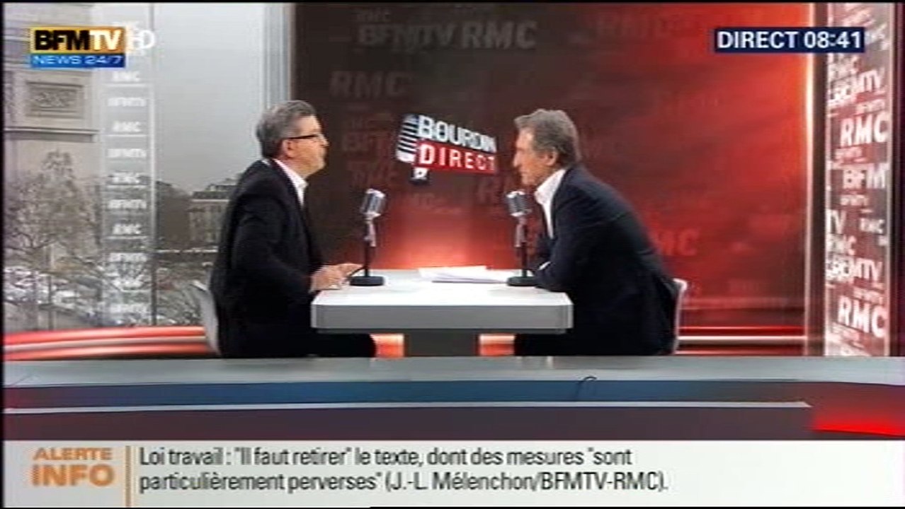 Jean Luc Mélenchon chez Bourdin 07 03 2016