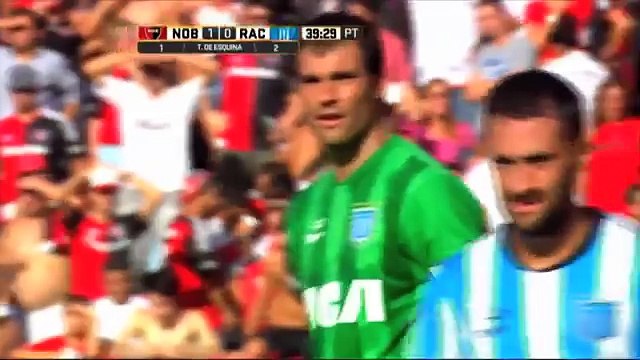 Gol de Schmidt en contra. Newells 2 - Racing 0. Fecha 3. Primera División 2016.