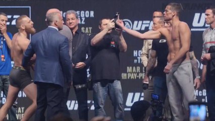 UFC 196 Conor McGregor and Nate Diaz weigh-in highlight