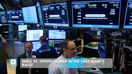 Wall St. opens lower after last week's rally