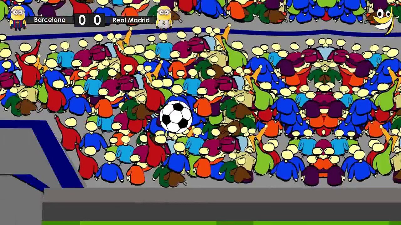 Minions Sports Minions Football Game Barcelona vs Real Madrid Funny Cartoon