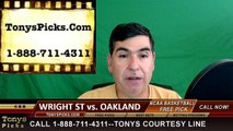 College Basketball Free Pick Oakland Golden Grizzlies vs. Wright St Raiders Prediction Odds Preview 3-7-2016