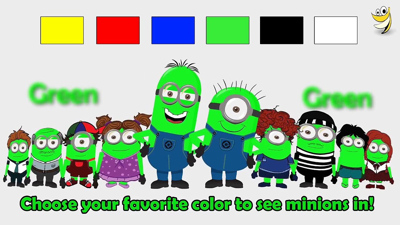 Minions in different colors - Learn colors for children & Baby Toddlers - Basic Level