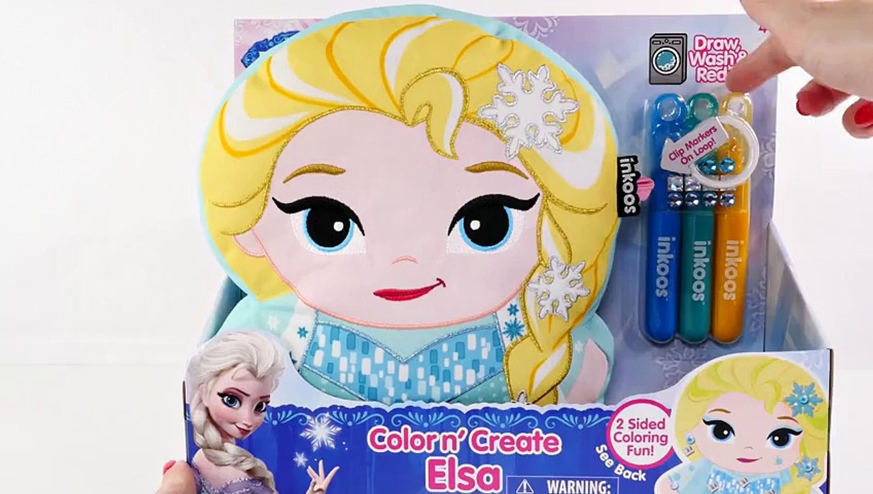 Beautiful Elsa Coloring Pillow * Disney Frozen Olaf Color Craft * DCTC Toy Videos
