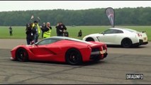 Ferrari LaFerrari Vs Nissan GTR Drag Race DRAGINFO