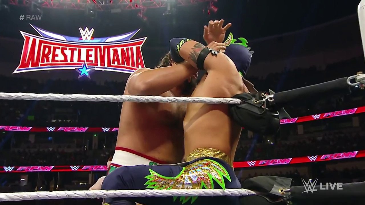 The Lucha Dragons & Neville vs. The League of Nations: Raw, February 15, 2016