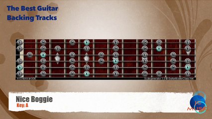 Nice Boogie in A Guitar Backing Track with scale map