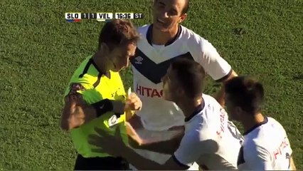 Expulsión de Cufré. San Lorenzo 1 - Vélez 1. Fecha 4. Primera División 2016.