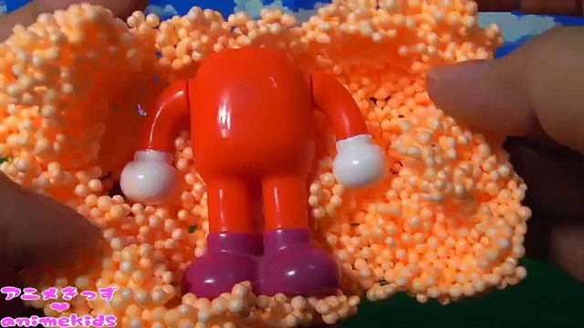 アンパンマン おもちゃ アニメ みんなの顔と体がバラバラに.... animekids アニメきっず animation Anpanman Toy Playfoam Clay
