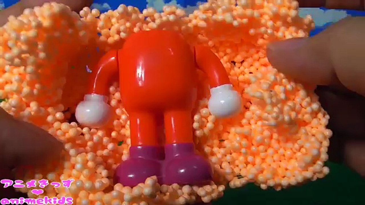 アンパンマン おもちゃ アニメ みんなの顔と体がバラバラに.... animekids アニメきっず animation Anpanman Toy Playfoam Clay