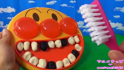 アンパンマン おもちゃ アニメ 食べたら歯磨きをしよう‼ 虫歯 フェイスランチ お皿 animekids アニメきっず animation Anpanman Toy Lunch plate