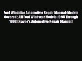 [PDF] Ford Windstar Automotive Repair Manual: Models Covered : All Ford Windstar Models 1995