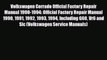 [PDF] Volkswagen Corrado Official Factory Repair Manual 1990-1994: Official Factory Repair