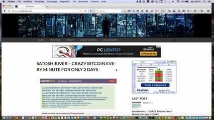 Satoshiriver – CRAZY Bitcoin Every 0 seconS for only 2 DAYS