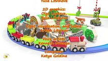 Trains for children kids toddlers. Construction game: steam locomotive. Educational cartoo
