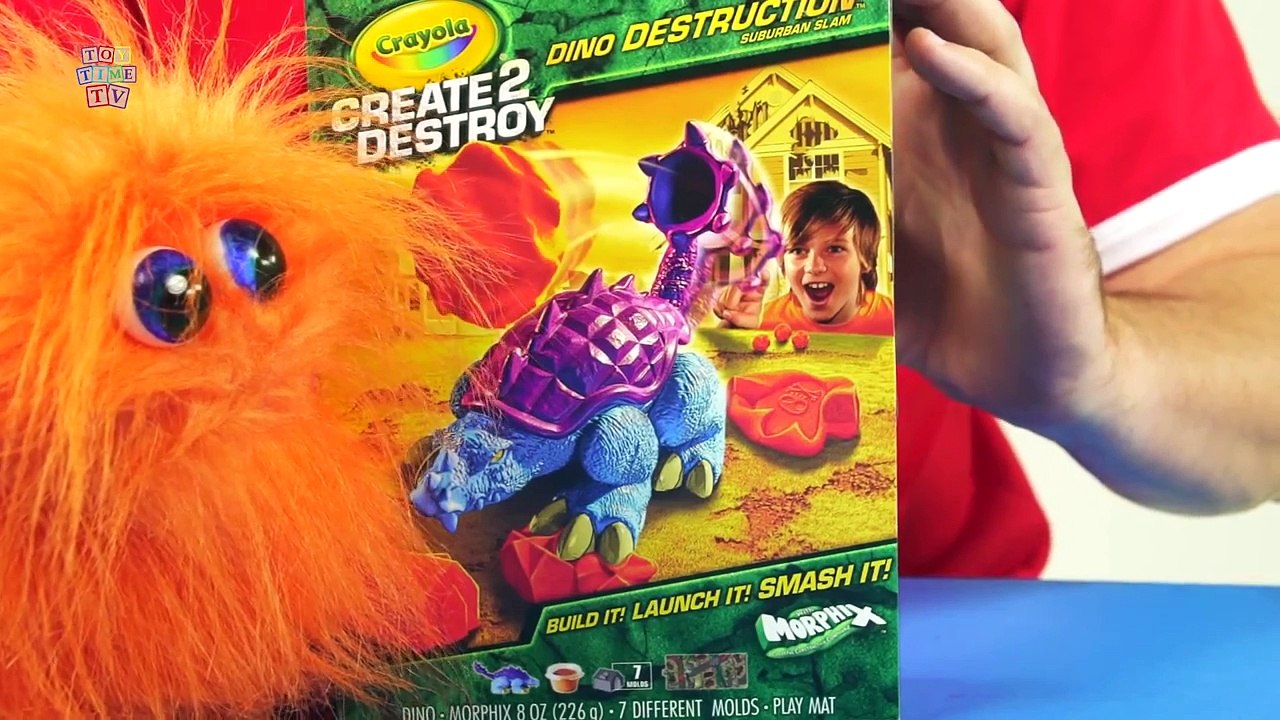 Create 2 Destroy Dino Destruction Suburban Slam Crayola Build Launch Smash It Playset Review