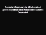 PDF Elementary Cryptanalysis: A Mathematical Approach (Mathematical Association of America